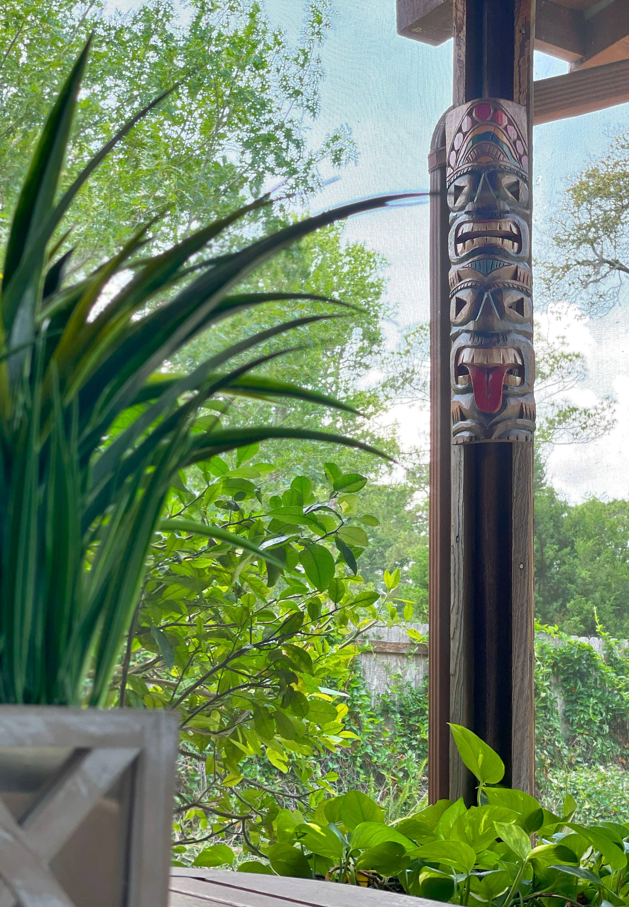 Zeckos - Wholesale Wall Accent - Set of 5 Hand Carved Double Tiki Mask Wall Hanging 24 Inch2