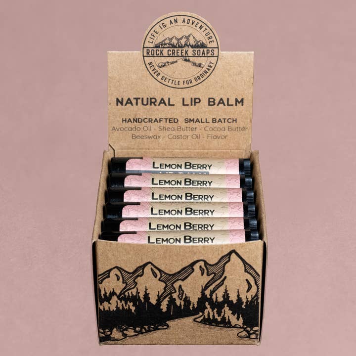 LIP BALM | Lemon Berry - with POP Display for wholesale by Rock Creek Soaps