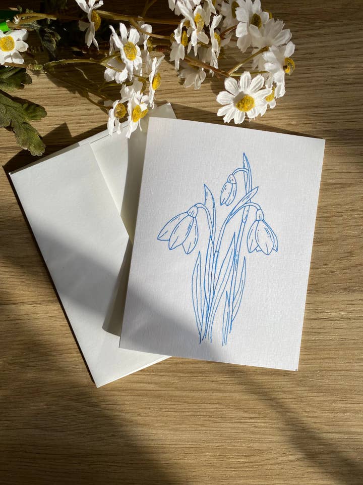 Biglietto di Auguri Neve Goccia d'Inchiostro Blu Vuoto per la vendita all'ingrosso da parte di jcarp designs