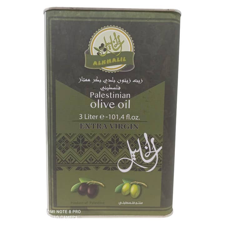 Al Khalil Palestinian Extra Virgin Olive Oil, 3 Liter Large Tin, Premium Cold Pressed Unrefined EVOO, Non-GMO, Authentic Mediterranean Flavor for Cooking for wholesale by SaniLLC