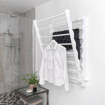 Bunty Pine Grey  Wooden Wall Mounted Clothes Drying Rack – Julu