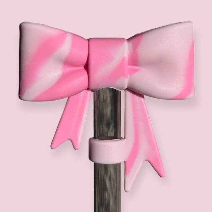 Pink Cloud | Bow | Straw Topper 10mm for wholesale by Sip n' Style Shop Co.