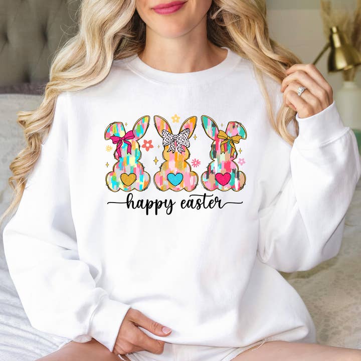 Fröhliche Osterhasen Coquette Retro Oster Damen Sweatshirt für den Großhandel von Down Home Tees
