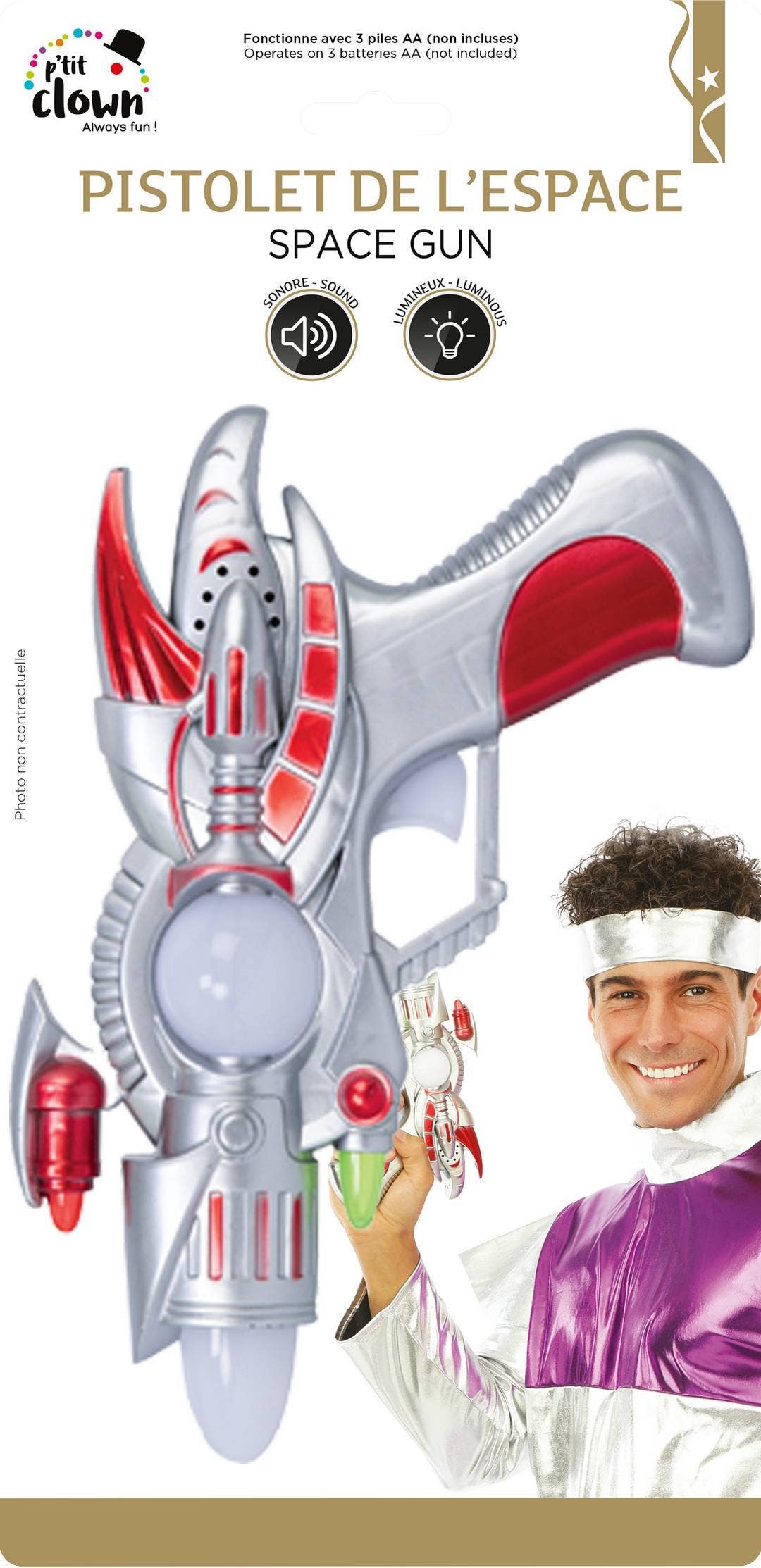 P'tit Clown - Wholesale Classic Toy - Kids - Space Gun - Red - Sound, Light