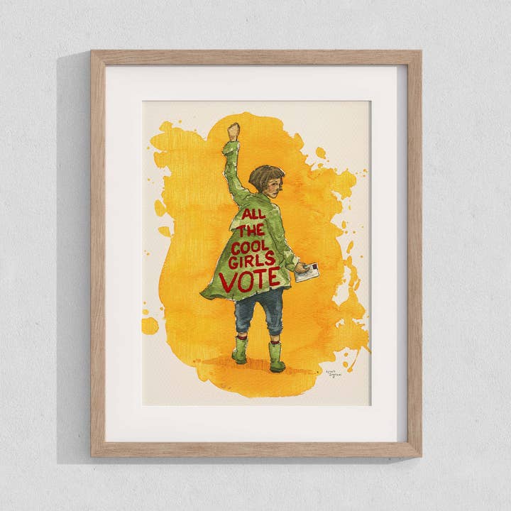 Lynell Ingram - Wholesale Art Print - All the Cool Girls Vote 8x10" Fine Art Print