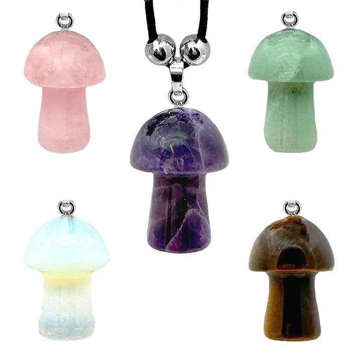 Pichincha - Wholesale Pendant/Charm Necklace - Mushroom Shaped Tumbled Stone Pendant Necklace