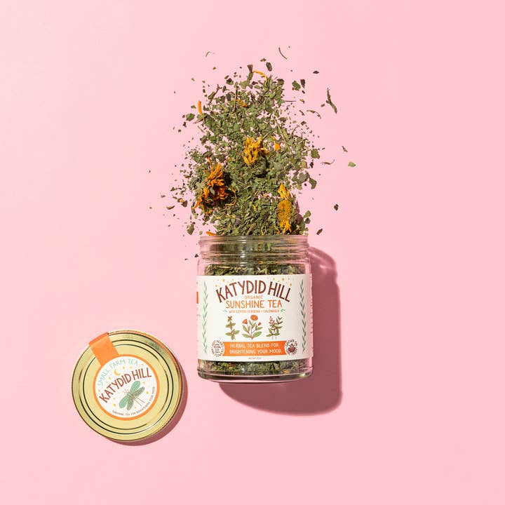 Katydid Hill Farm - Wholesale Health/Detox Tea - Sunshine Tea - organic herbal tea blend for brightening your mood1