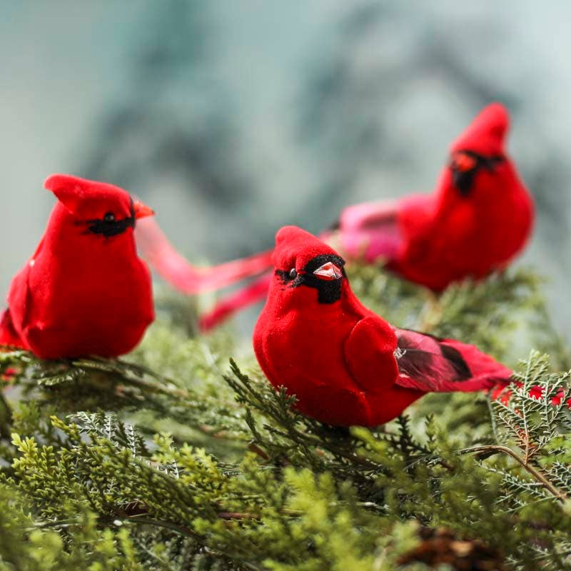 Factory Direct Craft - Wholesale Artificial Flowers - 6-1/2" Artificial Red Cardinal  w/clips (Pack of 12 Birds)0
