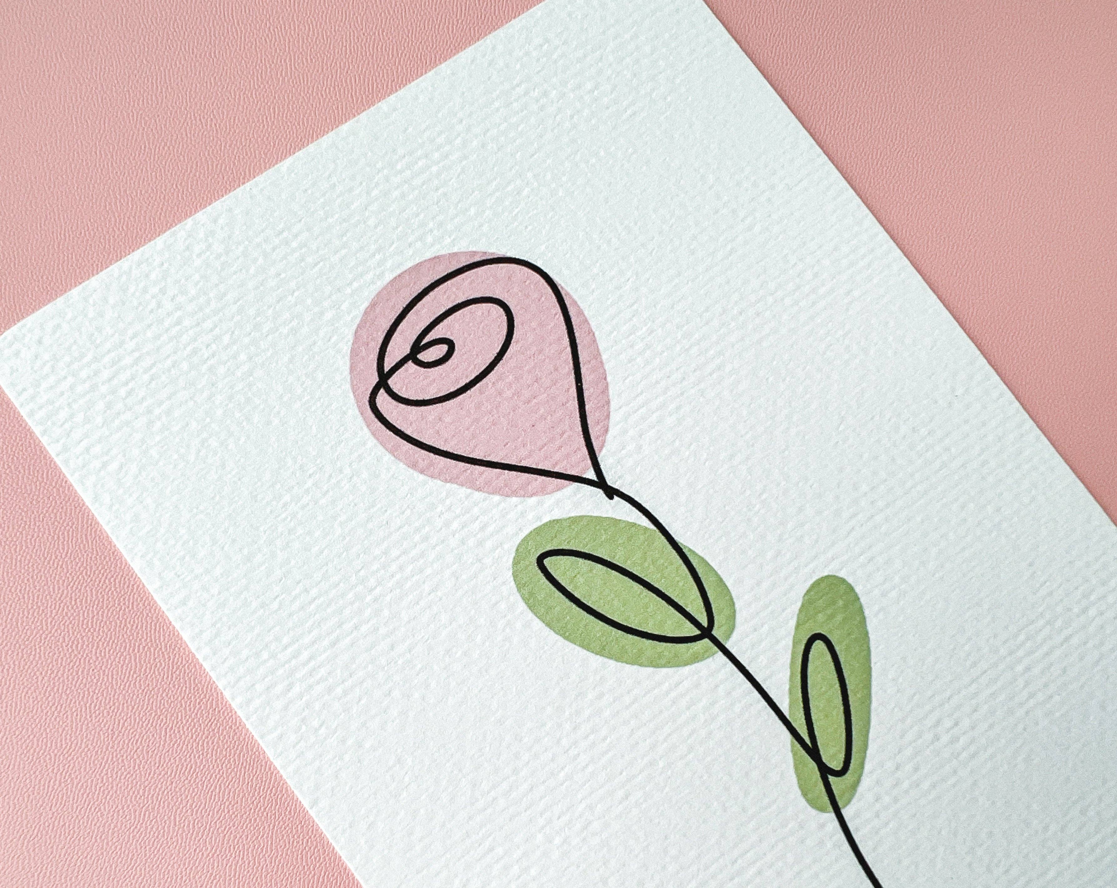 The Harpy Otter Co - Wholesale Art Print - Rose Line Art Print2