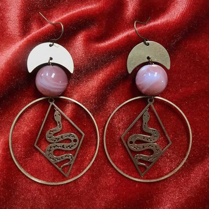 Snake Arc + Diamond Luctie Bead + Circle Earrings for wholesale by Odyssey & Oddities