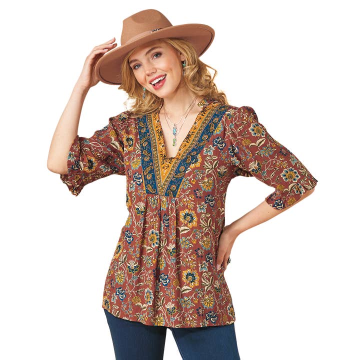Harmony Floral Tunic for wholesale by Back in the Saddle