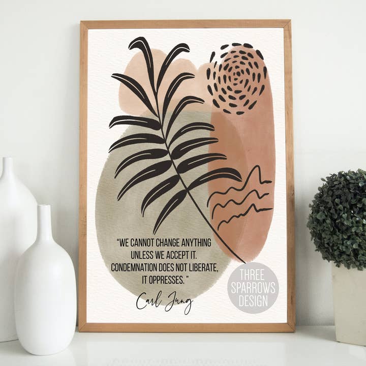 Carl Jung Citat | Terapeut Office Väggkonst Boho Design | Ne för wholesale av Three Sparrows Design