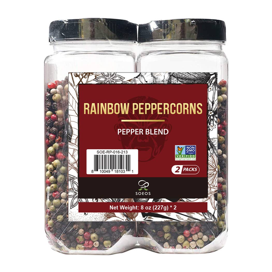 soeos – wholesale Pepper/peppercorns – Soeos Whole Rainbow Peppercorns 2 Pack of 8 oz0