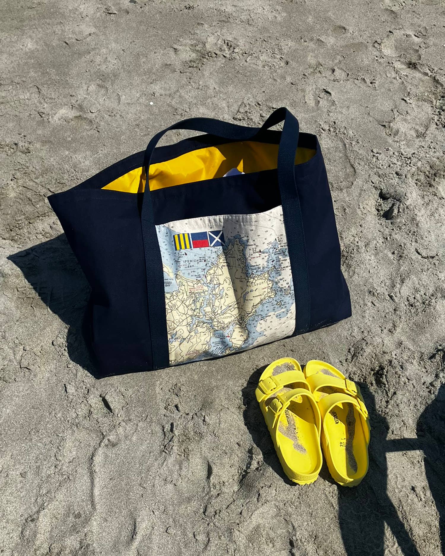 Not for Navigation - Wholesale Beach Bag - Custom Nautical Beach Bag– Oversized Canvas Tote, Map Design2