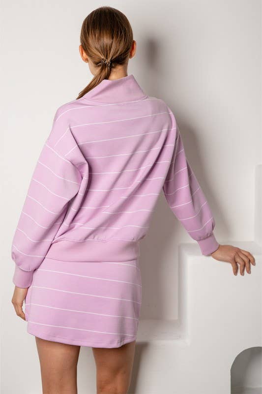 Sunday Morning - Vente Sweat-shirt – femme - T7299PL37 PULL À COL MONTANT À RAYURES ET FERMETURE ÉCLAIR DE GRANDE TAILLE 8