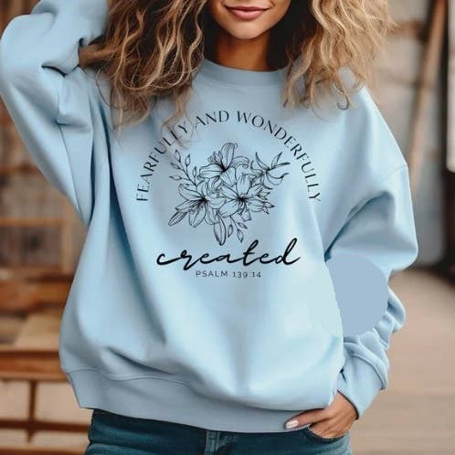 Fearfully And Wonderfully Made Faith Tee And Sweatshirt for wholesale by Ashton Grove Ltd Co