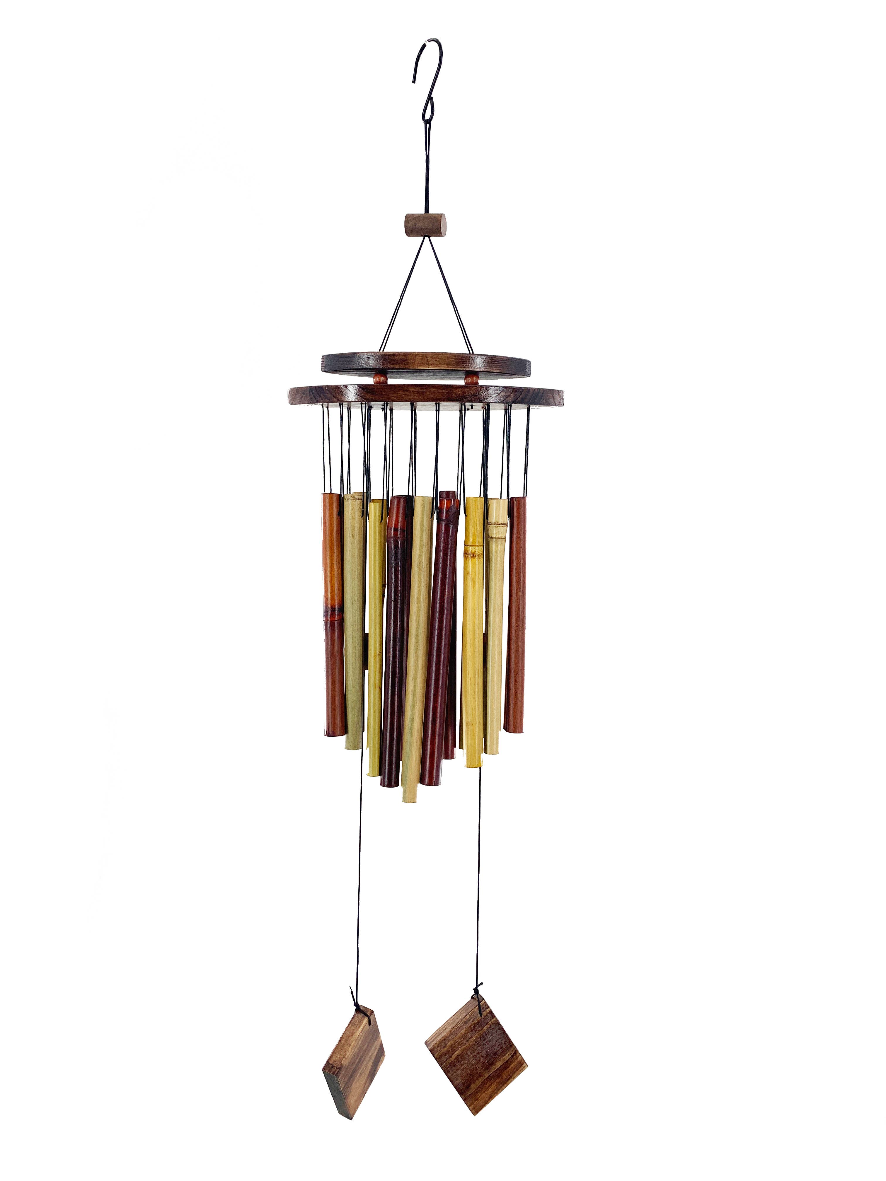 Wholesale Bamboo Double Sail Wind Chime Garden Decor Gifts Hanging