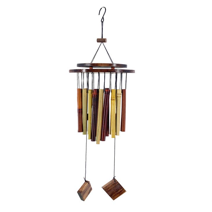 Wholesale Bamboo Double Sail Wind Chime Garden Decor Gifts Hanging for your  store - Faire