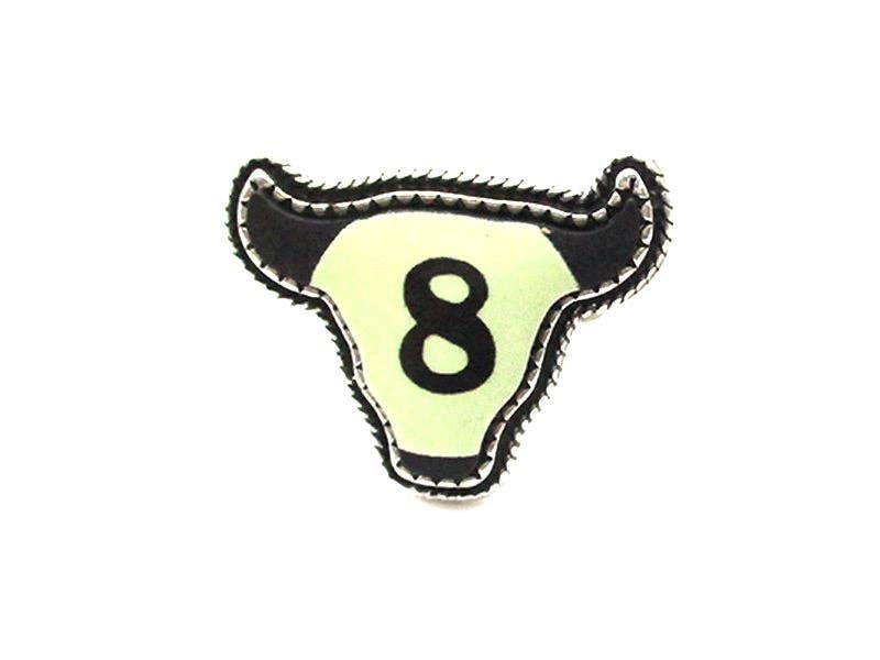 Snowing West - Wholesale Cocktail/Statement Ring - Western 8 Ball Steerhead Cuff Ring0