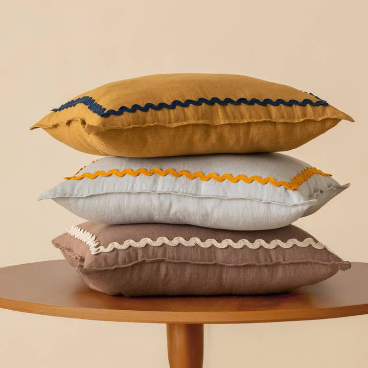 Live Linen - Wholesale Throw Pillow Cover - Blue Lace Linen Cushion Cover – Handmade, Decorative1