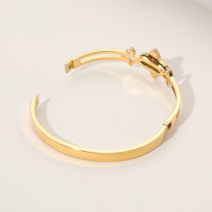 Sensibling Corp. – Großhandel Armreif – Edelstahl-Kleeblatt-Spitzscharnier-Armreif1