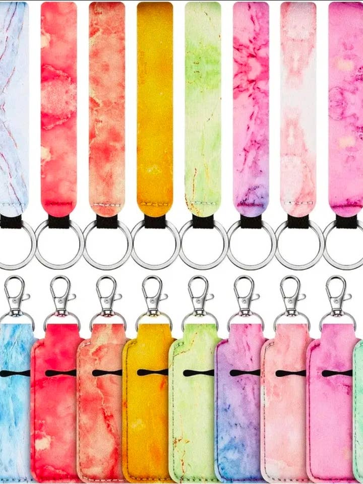 Marble Lipgloss Keychain Holders w/Lanyard for wholesale by MadeByHBK