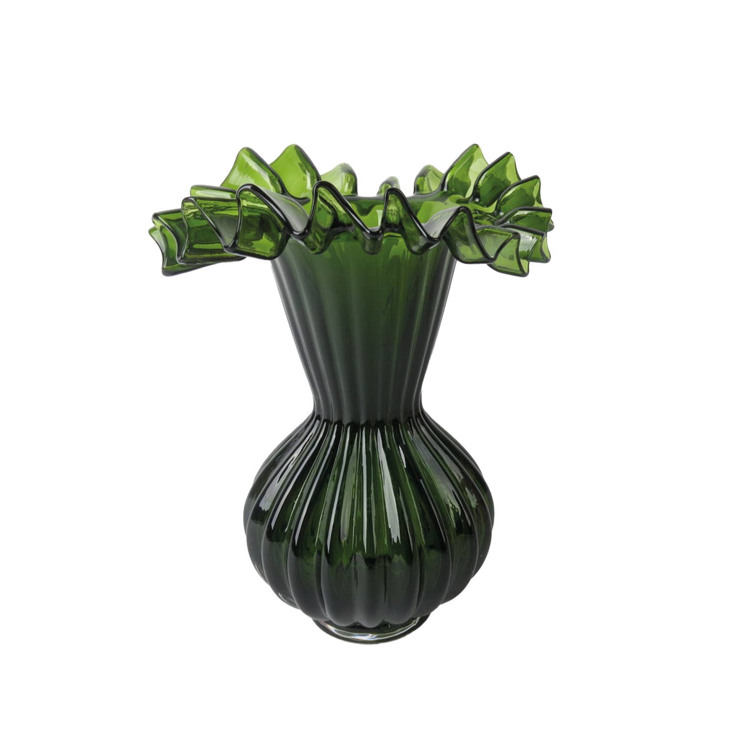 Opjet Paris - Wholesale Vase - Dark green Froufrou vase mm D13.5 H19cm