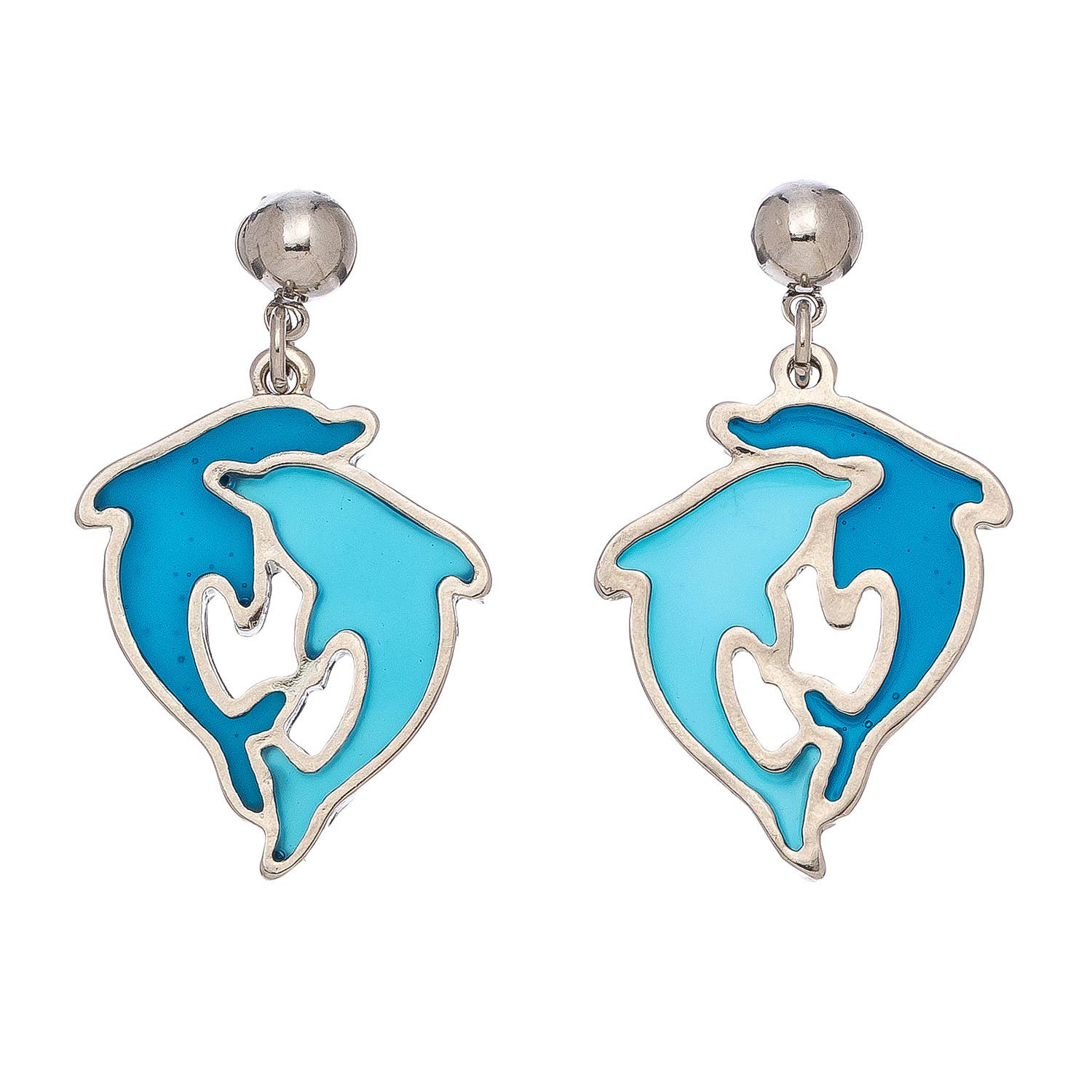 Elsie & Zoey - Vente Boucles d'oreilles pendantes - Boucles d'oreilles pendantes en vitrail, bijoux de plage à thème marin5