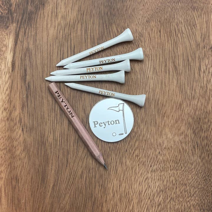 Hazel Grove Customs - Wholesale Sporting Accessories - Golf Gift Set, Engraved Golf Set, Gifts for Golfer, Ball Marker, Tee, Golf Pencil