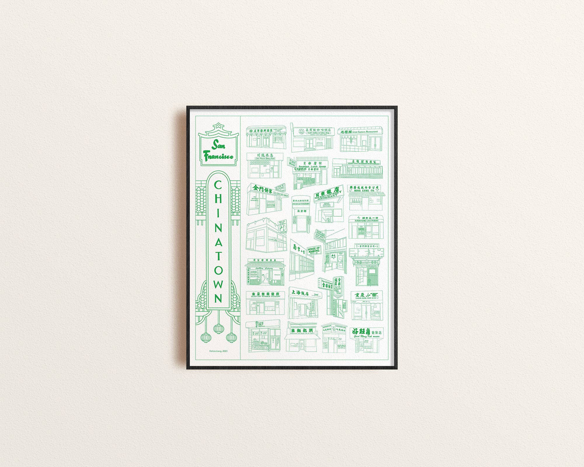 Felicia Liang - Wholesale Art Print - San Francisco Chinatown Risograph Print5