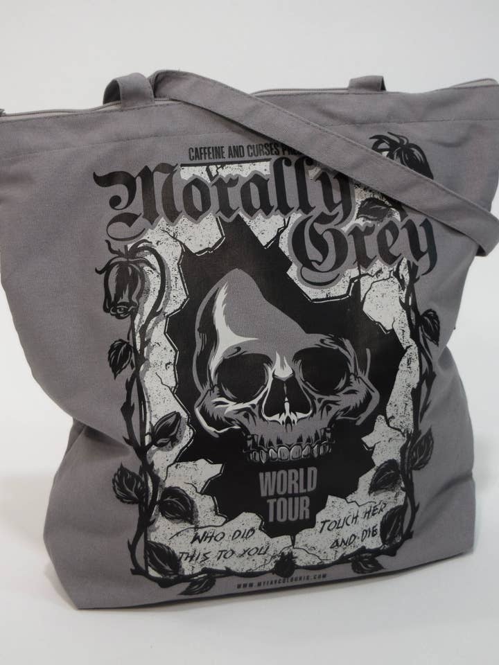 Morally Grey Tote for wholesale by Caffeine and Curses
