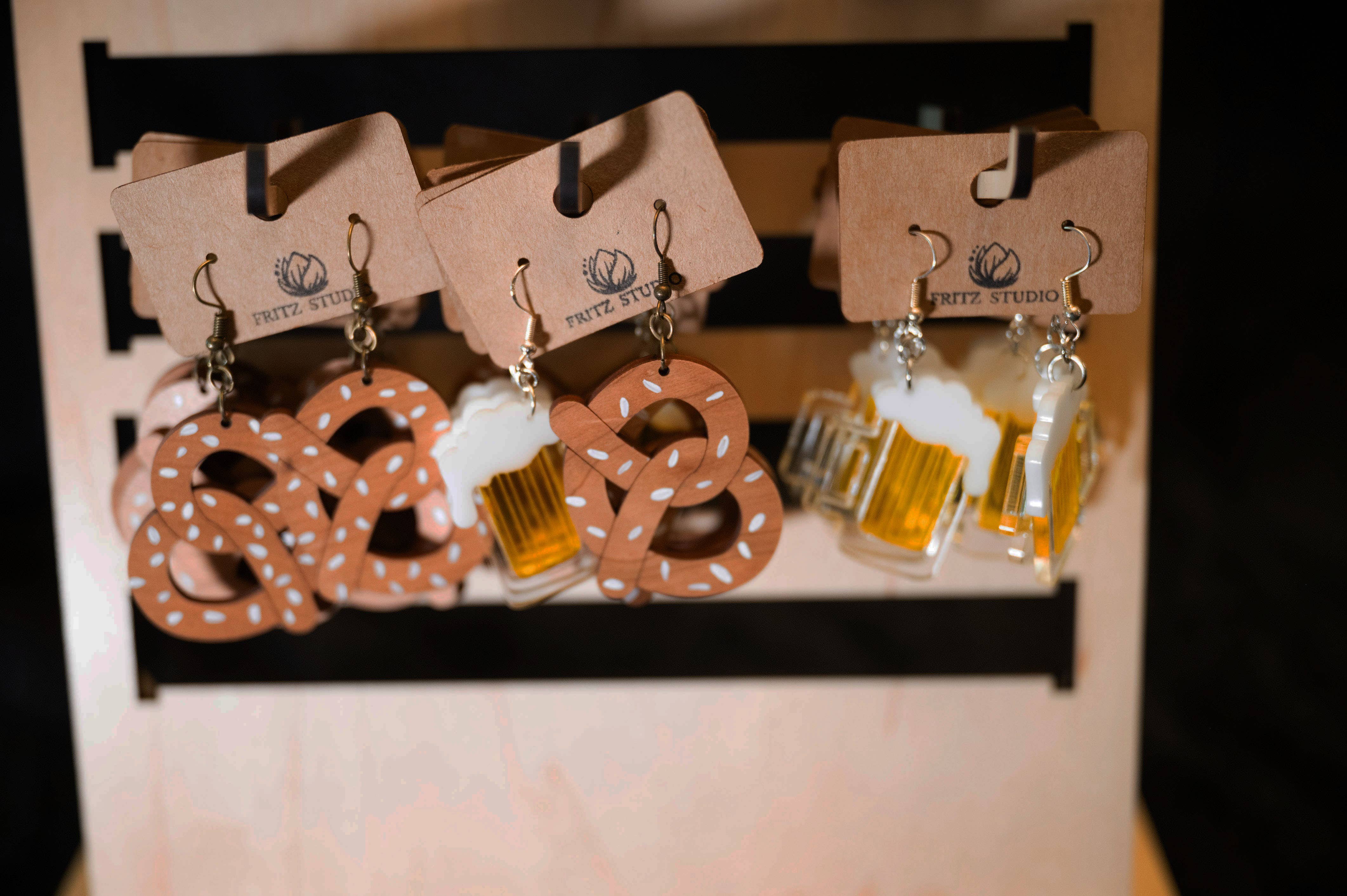 Fritz Studio - Wholesale Dangle Earrings - Pretzel & Pint Collection2