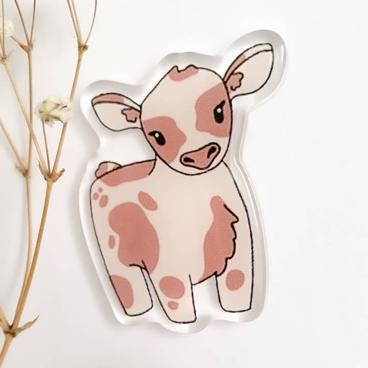 Süßes Kuh-Acryl-Pin für den Großhandel von Annie's paper studio