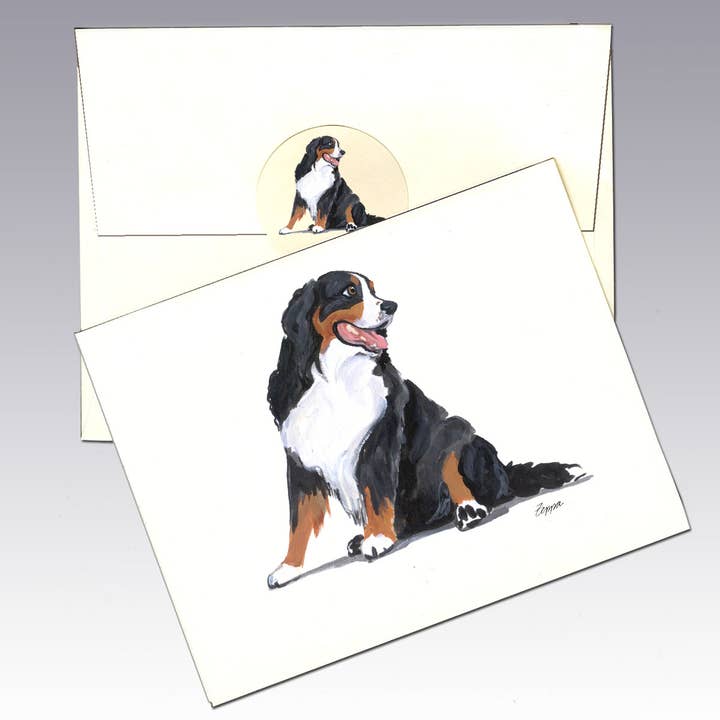 Bernese Mountain Dog Note Cards for wholesale by Zeppa Studios