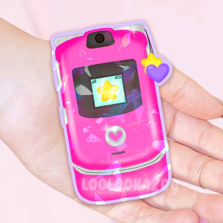 LooLooKazoo - Wholesale Sticker - Holographic 2000s Y2K Cell Phone Vinyl Sticker0
