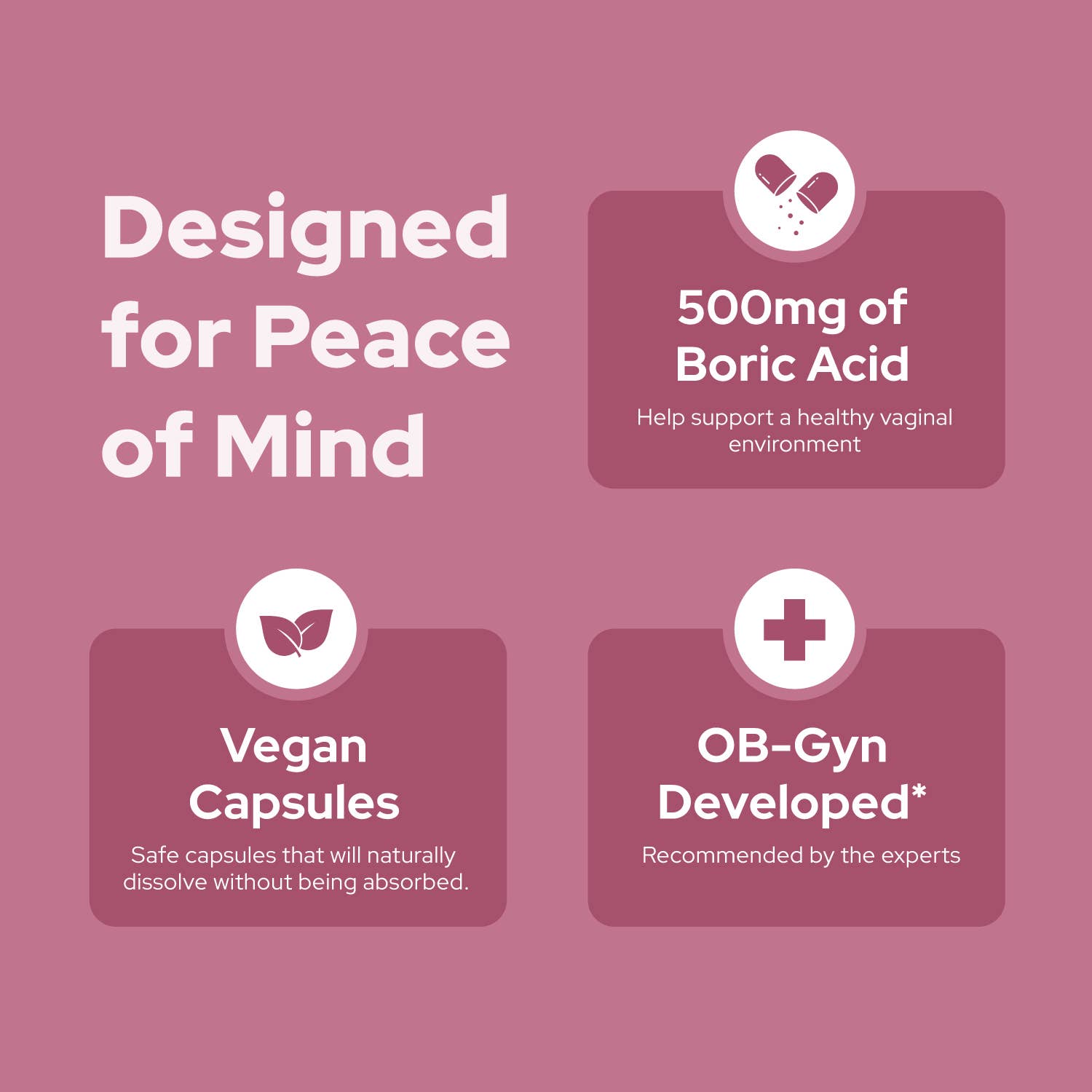 Solace - Venta al por mayor Suplementos/vitaminas para beber - Óvulos Vaginales de Ácido Bórico - 100% Puro, Área Íntima6