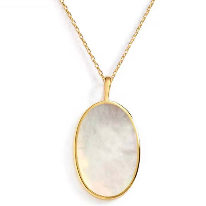 Mother-of-Pearl Gold-Plated Adjustable Necklace for wholesale by Creations by Kristel