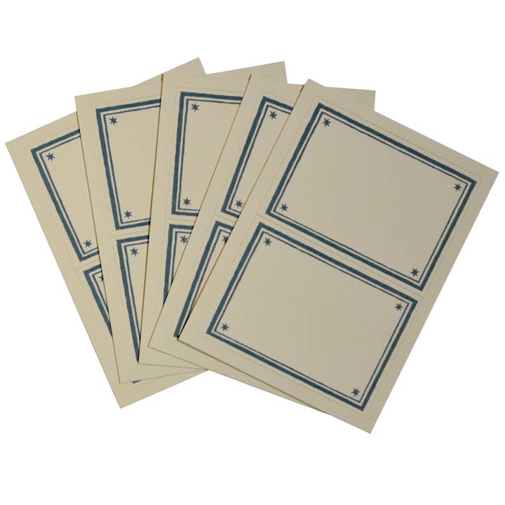 Packet of 10 Large Self-Adhesive Labels with Bright Blue Border for wholesale by Cambridge Imprint