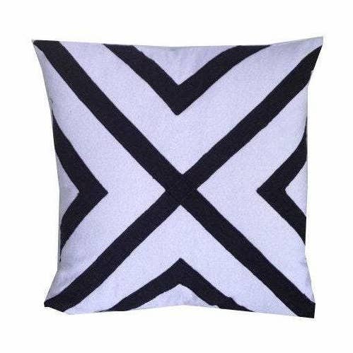 White Black Geometric Pillows, Square Abstract Pillow for wholesale by Snazzy Living