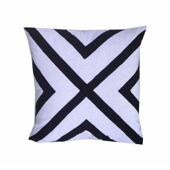 White Black Geometric Pillows, Square Abstract Pillow for wholesale by Snazzy Living