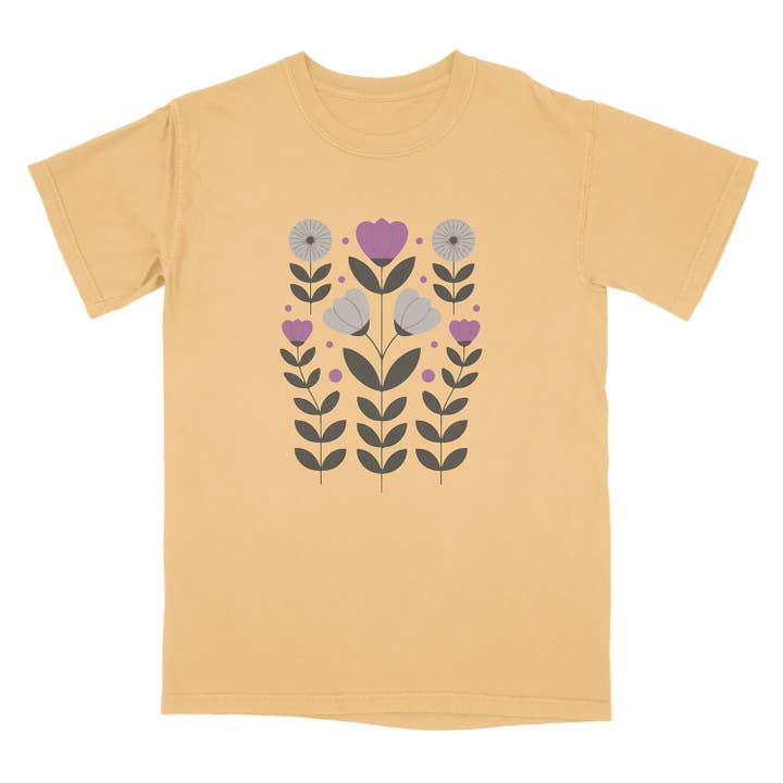 Lucky Luna Apparel - Wholesale T-Shirt (Graphic) - Women's - Subtle Asexual Flowers Comfort Colors Shirt8