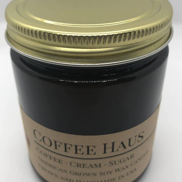 VIAI Beauty - Wholesale Jar/Filled Candle - Coffee Haus Soy Wax Candle | 9 oz Amber Apothecary Jar3