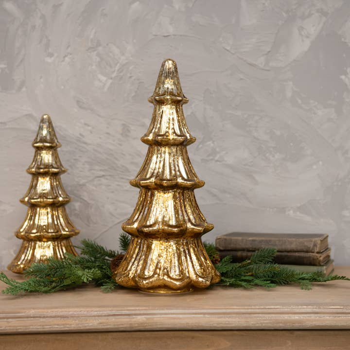 15" LIGHTED GOLD GLASS TREE for wholesale by Ragon House