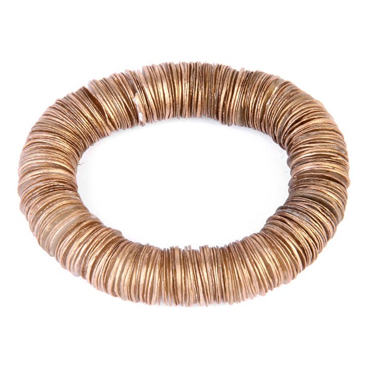 Heishi armband capitz schaalschijf stretch in goud voor wholesale door Erik & Mike