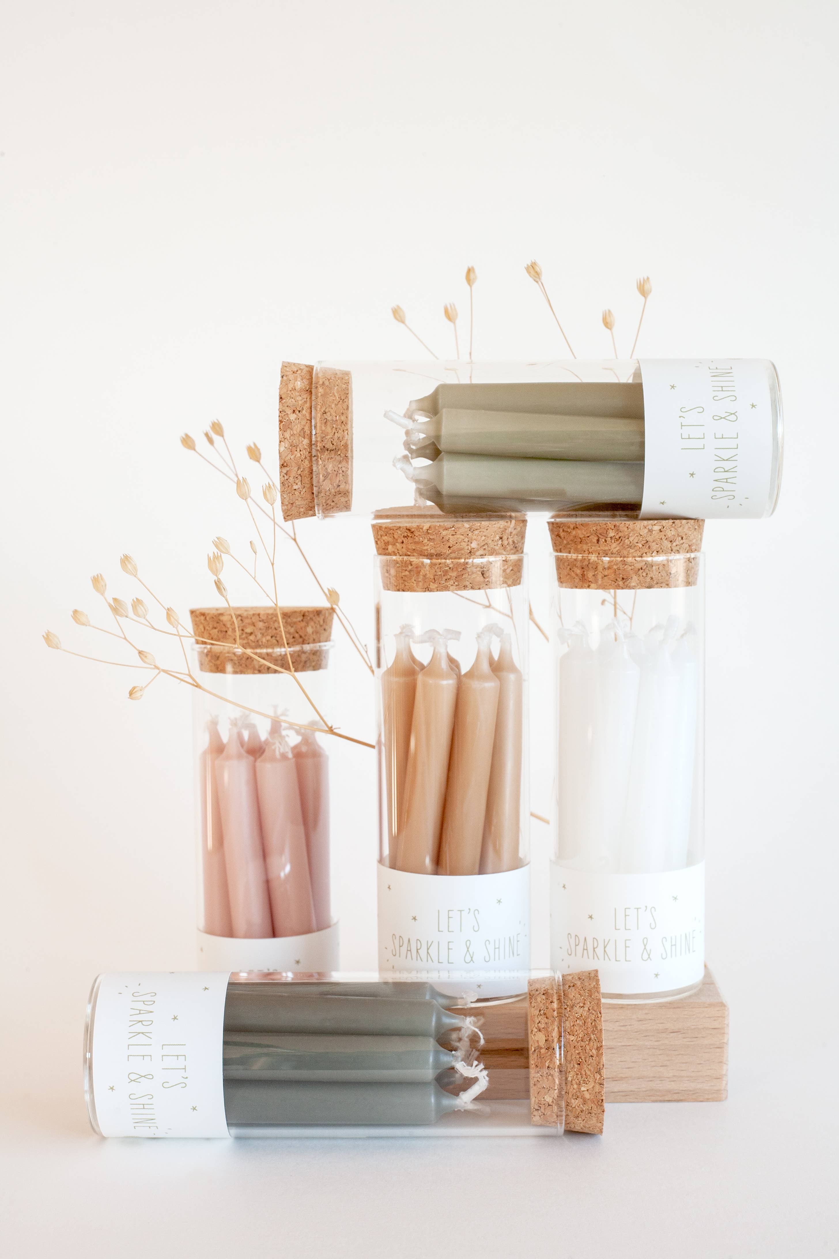 Kop op! – wholesale Tapered candle/candlestick – Let´s Sparkle & Shine1