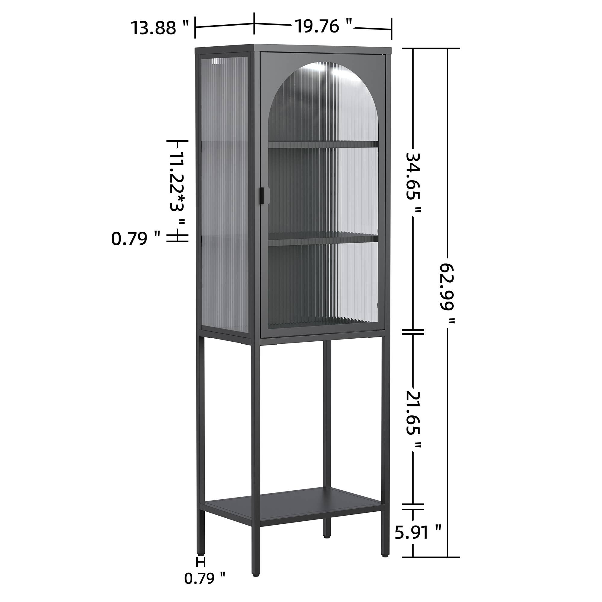 Glamour Home - Wholesale Cabinet - Benoît 62.99-inch Black One Door Metal Cabinet5