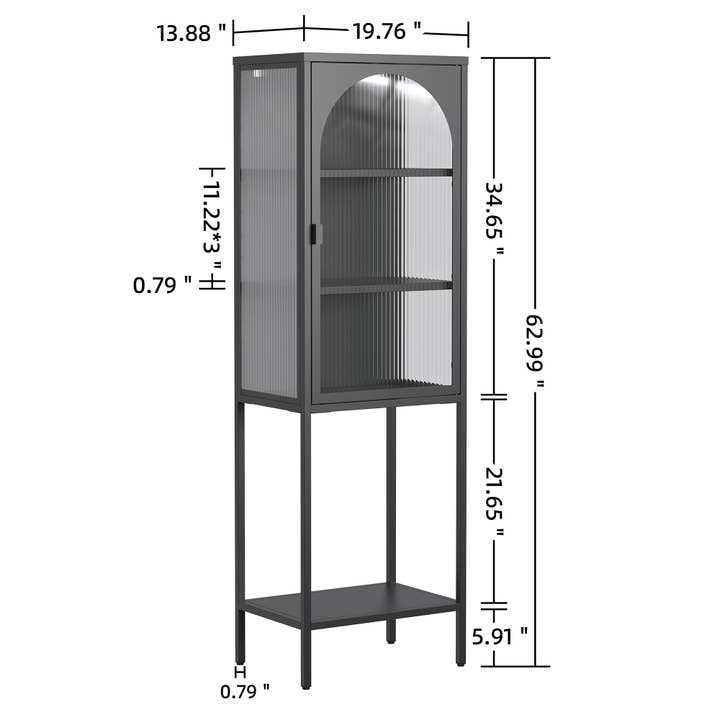 Glamour Home - Wholesale Cabinet - Benoît 62.99-inch Black One Door Metal Cabinet5