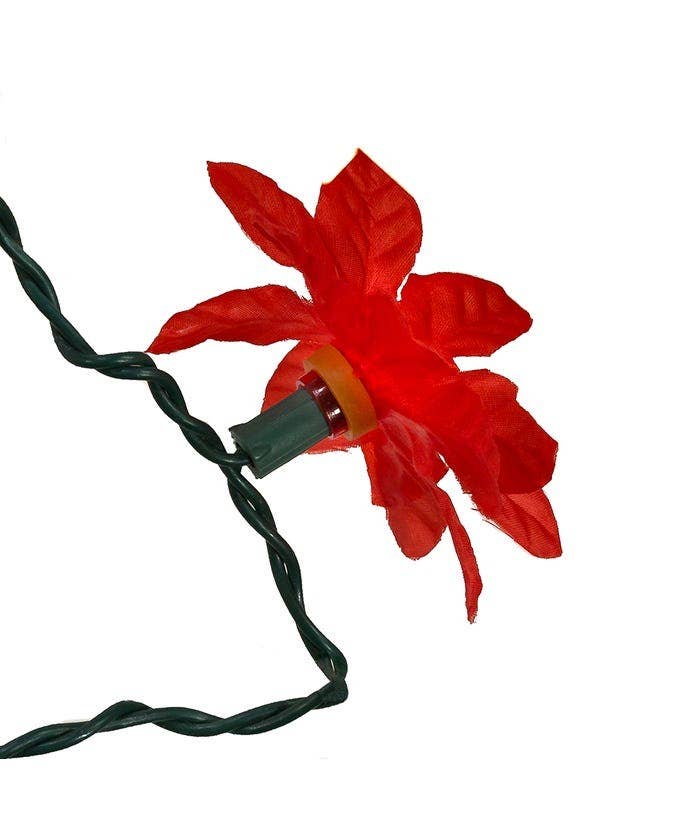 Kurt S. Adler, Inc. - Wholesale String Lights - 20/L RED POINSETTIA LIGHT SET6