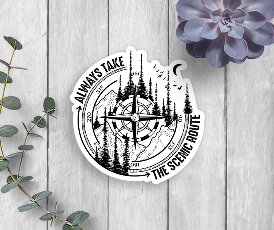 Expression Design Co - Wholesale Sticker - Kompas Scenic Route Vinyl Sticker0