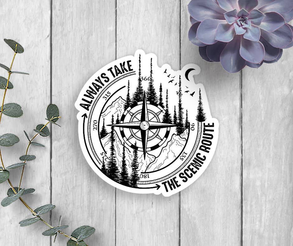 Expression Design Co - Wholesale Sticker - Kompas Scenic Route Vinyl Sticker